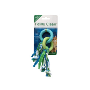 Feline Clean | TPR Double Ring Teether with Flossy Streamers